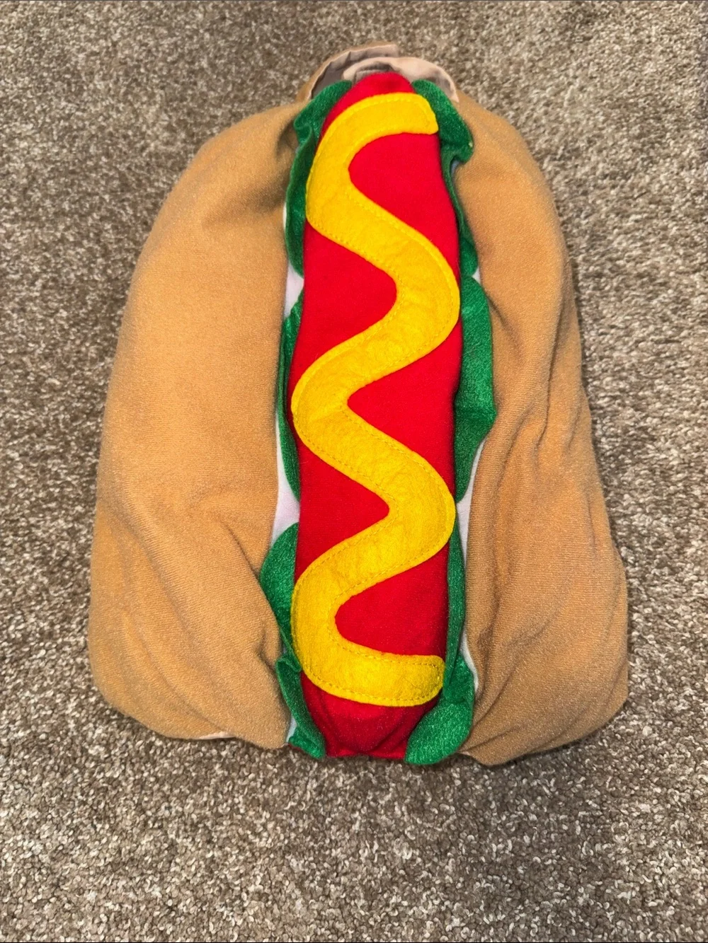 Dog Hot Dog Costume Halloween Pet Costume 3/D plush pet dress up SZ Medium